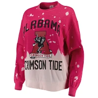 Gameday Couture Alabama Tide Twice As Nice Faded Dip-Dye Pullover Long Sleeve Top