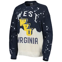 Gameday Couture West Virginia Mountaineers Twice As Nice Faded Dip-Dye Pullover Long Sleeve Top