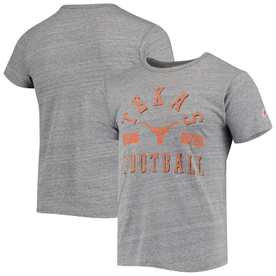League Collegiate Wear Heathered Gray Texas Longhorns Football Focus Victory Falls Tri-Blend T-Shirt