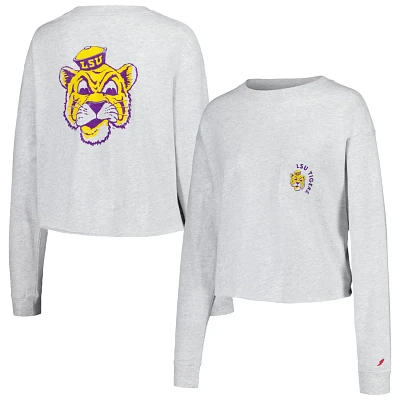 League Collegiate Wear LSU Tigers Clothesline Midi Long Sleeve Cropped T-Shirt                                                  