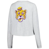 League Collegiate Wear LSU Tigers Clothesline Midi Long Sleeve Cropped T-Shirt                                                  