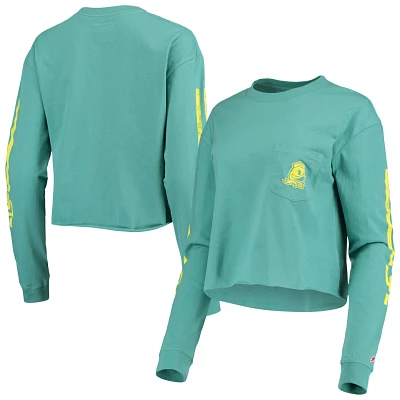 League Collegiate Wear Oregon Ducks Clothesline Cotton Midi Crop Long Sleeve T-Shirt                                            
