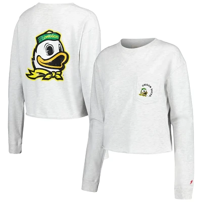 League Collegiate Wear Oregon Ducks Clothesline Midi Long Sleeve Cropped T-Shirt                                                
