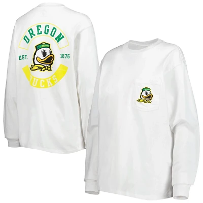 League Collegiate Wear Oregon Ducks Oversized Pocket Long Sleeve T-Shirt                                                        