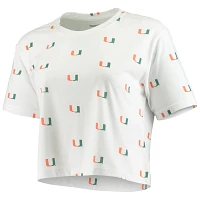 Miami Hurricanes Cropped Allover Print T-Shirt