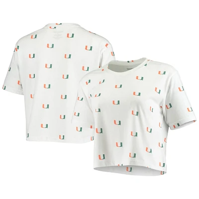 Miami Hurricanes Cropped Allover Print T-Shirt