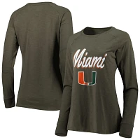 Miami Hurricanes Payton Elbow Patch Slub Raglan Long Sleeve T-Shirt                                                             