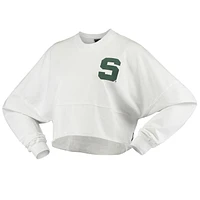 Michigan State Spartans Raw Hem Cropped Spirit Jersey Long Sleeve T-Shirt