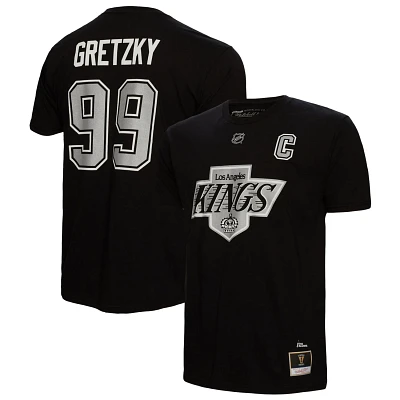 Mitchell  Ness Wayne Gretzky Los Angeles Kings Captain Patch Name Number T-Shirt