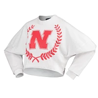 Nebraska Huskers Laurels Crop Long Sleeve T-Shirt