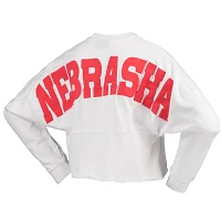 Nebraska Huskers Laurels Crop Long Sleeve T-Shirt
