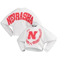 Nebraska Huskers Laurels Crop Long Sleeve T-Shirt