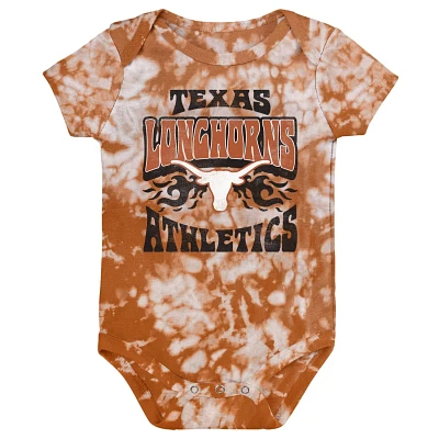 Newborn  Texas Longhorns Lil Rocker Tie-Dye Bodysuit