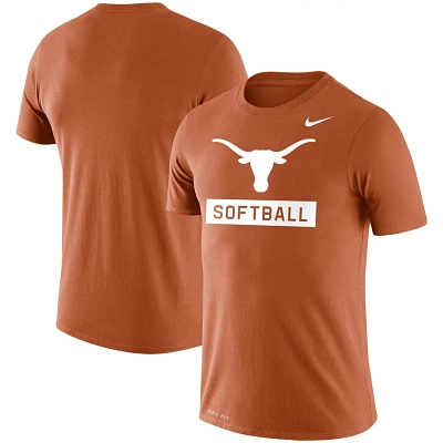 Nike Burnt Texas Longhorns Softball Drop Legend Slim Fit Performance T-Shirt