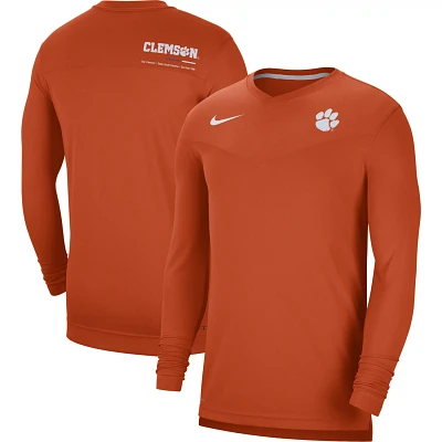 Nike Clemson Tigers 2022 Coach Performance Long Sleeve V-Neck T-Shirt