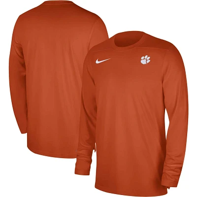 Nike Clemson Tigers 2023 Sideline Coaches Long Sleeve Performance Top                                                           
