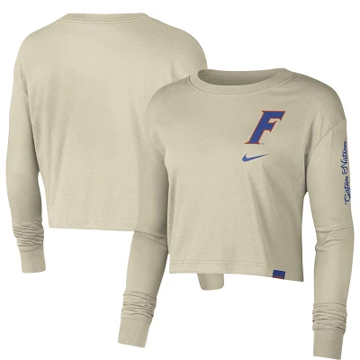 Nike Florida Gators Varsity Letter Long Sleeve Crop Top