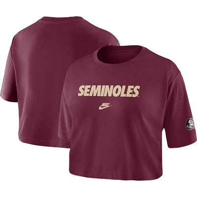 Nike Florida State Seminoles Wordmark Cropped T-Shirt                                                                           