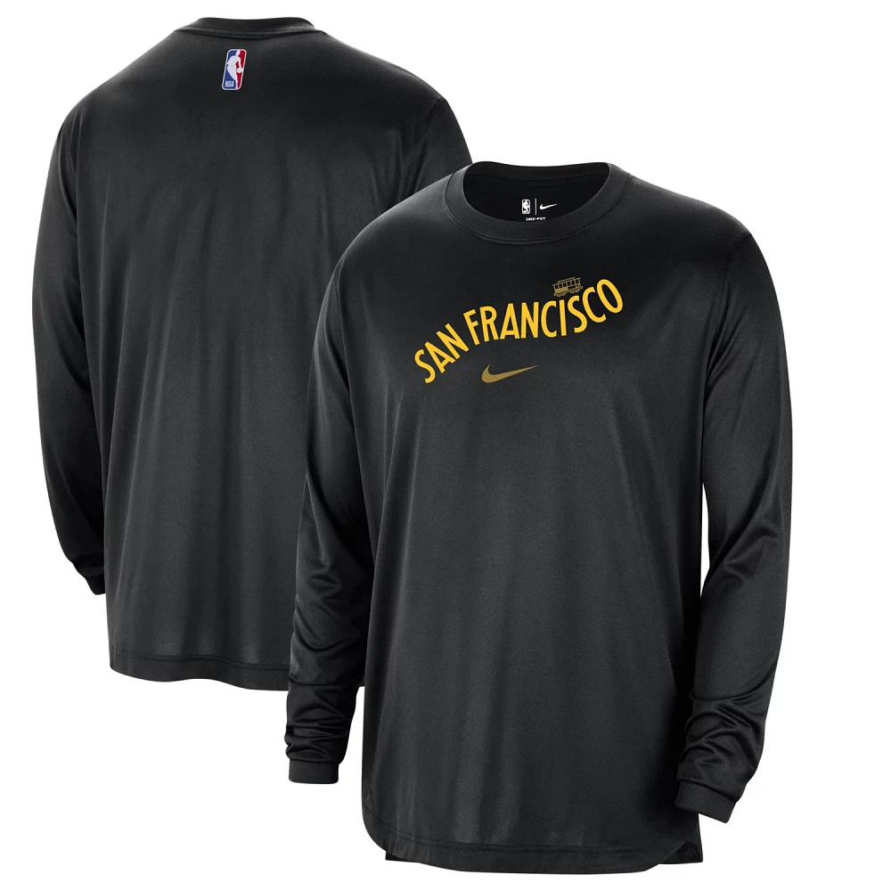 Nike Golden State Warriors 2023/24 City Edition Authentic Pregame Performance Long Sleeve Shooting T-Shirt