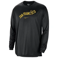 Nike Golden State Warriors 2023/24 City Edition Authentic Pregame Performance Long Sleeve Shooting T-Shirt