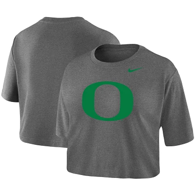 Nike Heathered Charcoal Oregon Ducks Cropped Performance T-Shirt