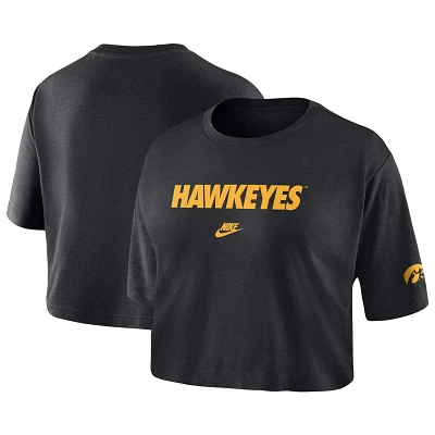 Nike Iowa Hawkeyes Wordmark Cropped T-Shirt