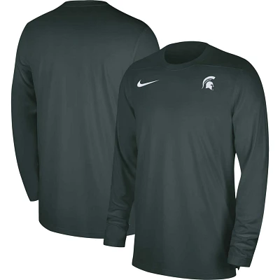 Nike Michigan State Spartans 2023 Sideline Coaches Long Sleeve Performance Top