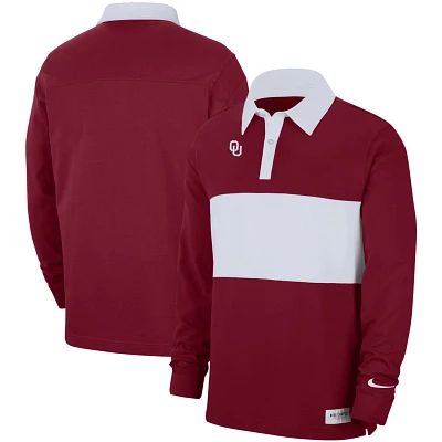 Nike Oklahoma Sooners Striped Long Sleeve Polo