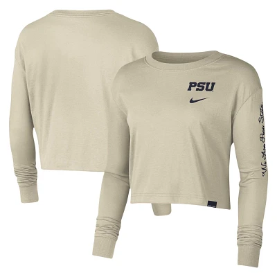 Nike Penn State Nittany Lions Varsity Letter Long Sleeve Crop Top