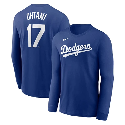 Nike Shohei Ohtani Los Angeles Dodgers Name  Number Long Sleeve T-Shirt