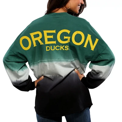 Oregon Ducks Ombre Long Sleeve Dip-Dyed Spirit Jersey                                                                           