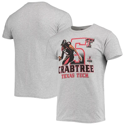 Original Retro Brand Michael Crabtree Heathered Gray Texas Tech Raiders Ring of Honor T-Shirt