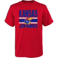 Preschool /Red Kansas Jayhawks Fan Wave Short  Long Sleeve T-Shirt Combo Pack                                                   