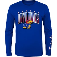 Preschool /Red Kansas Jayhawks Fan Wave Short  Long Sleeve T-Shirt Combo Pack                                                   