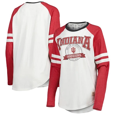 Pressbox /Crimson Indiana Hoosiers Brooking Sleeve Stripe Raglan Long T-Shirt
