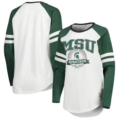 Pressbox /Green Michigan State Spartans Brooking Sleeve Stripe Raglan Long T-Shirt