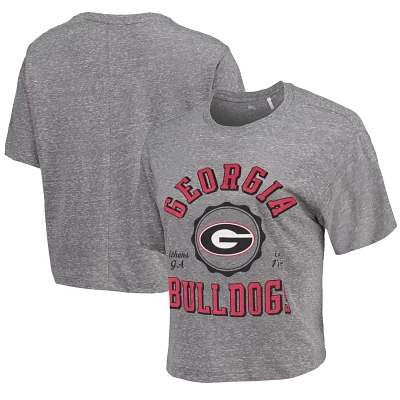 Pressbox Georgia Bulldogs Bishop Tri-Blend Knobi Crop T-Shirt