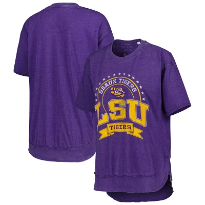 Pressbox Heather LSU Tigers Vintage Wash Poncho Captain T-Shirt