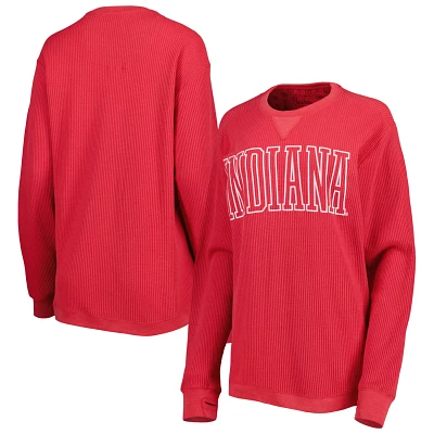 Pressbox Indiana Hoosiers Surf Plus Southlawn Waffle-Knit Thermal Tri-Blend Long Sleeve T-Shirt