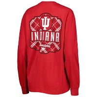 Pressbox Indiana Hoosiers Valencia Plaid 2-Hit Long Sleeve T-Shirt                                                              