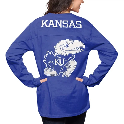 Pressbox Kansas Jayhawks The Big Shirt Oversized Long Sleeve T-Shirt