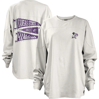 Pressbox Kansas State Wildcats Pennant Stack Oversized Long Sleeve T-Shirt