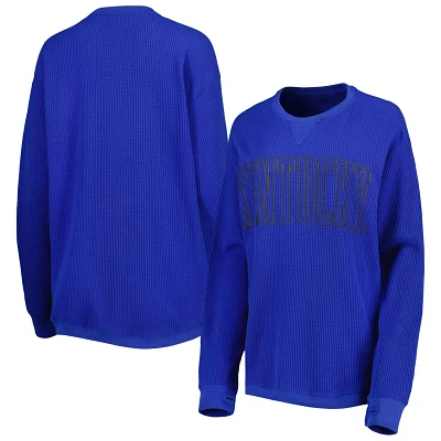 Pressbox Kentucky Wildcats Surf Plus Southlawn Waffle-Knit Thermal Tri-Blend Long Sleeve T-Shirt