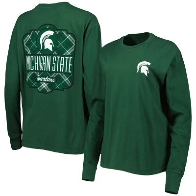 Pressbox Michigan State Spartans Valencia Plaid 2-Hit Long Sleeve T-Shirt