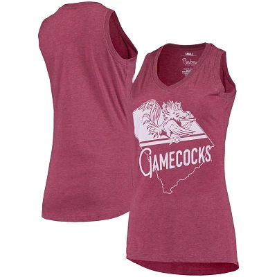 Pressbox South Carolina Gamecocks Ferris Melange V-Neck Tank Top                                                                