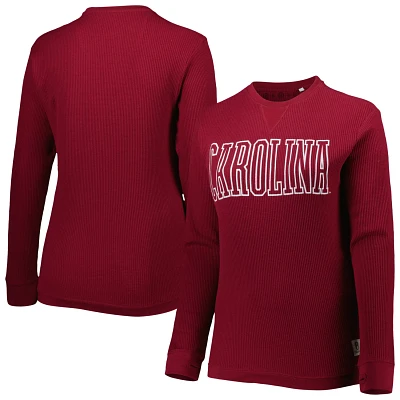 Pressbox South Carolina Gamecocks Surf Plus Size Southlawn Waffle-Knit Thermal Tri-Blend Long Sleeve T-Shirt                    