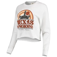 Texas Longhorns Retro Campus Crop Long Sleeve T-Shirt