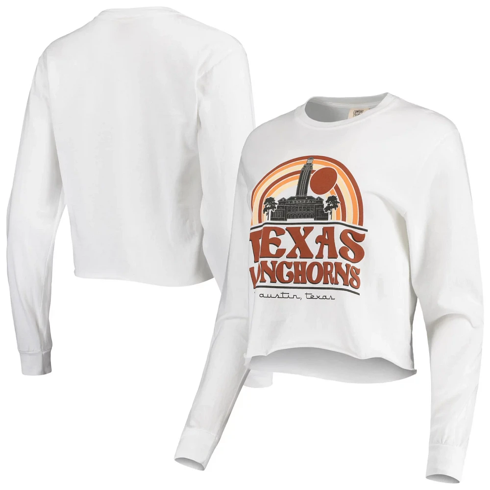 Texas Longhorns Retro Campus Crop Long Sleeve T-Shirt