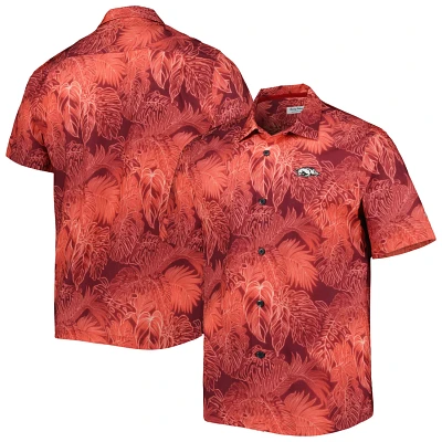 Tommy Bahama Arkansas Razorbacks Coast Luminescent Fronds IslandZone Button-Up Camp Shirt