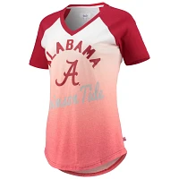 Touch /Crimson Alabama Crimson Tide Shortstop Ombre Raglan Tri-Blend V-Neck T-Shirt